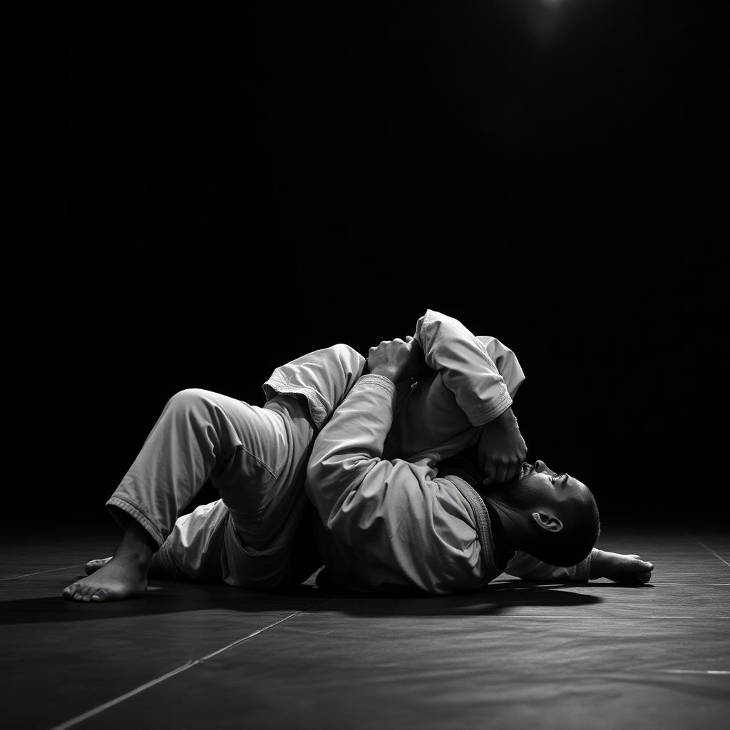 BJJ-Athlet in einer Dreiecks-Kontrollposition
