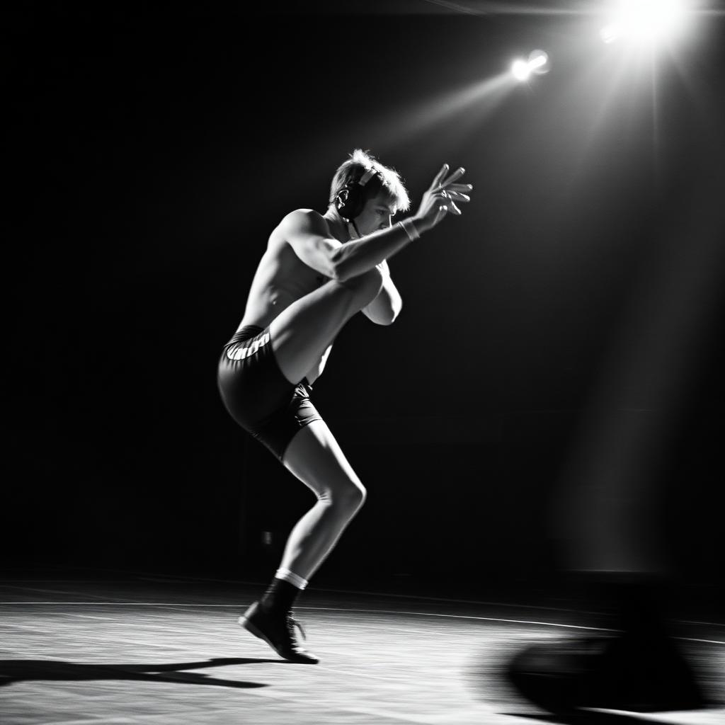Ringer beim Single-Leg-Shot mit Motion Blur