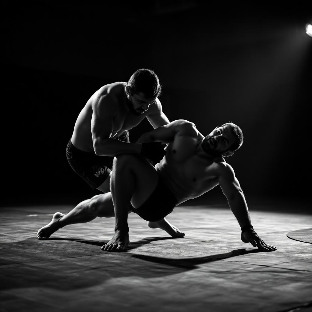 Grappler drillt eine Takedown-Aktion