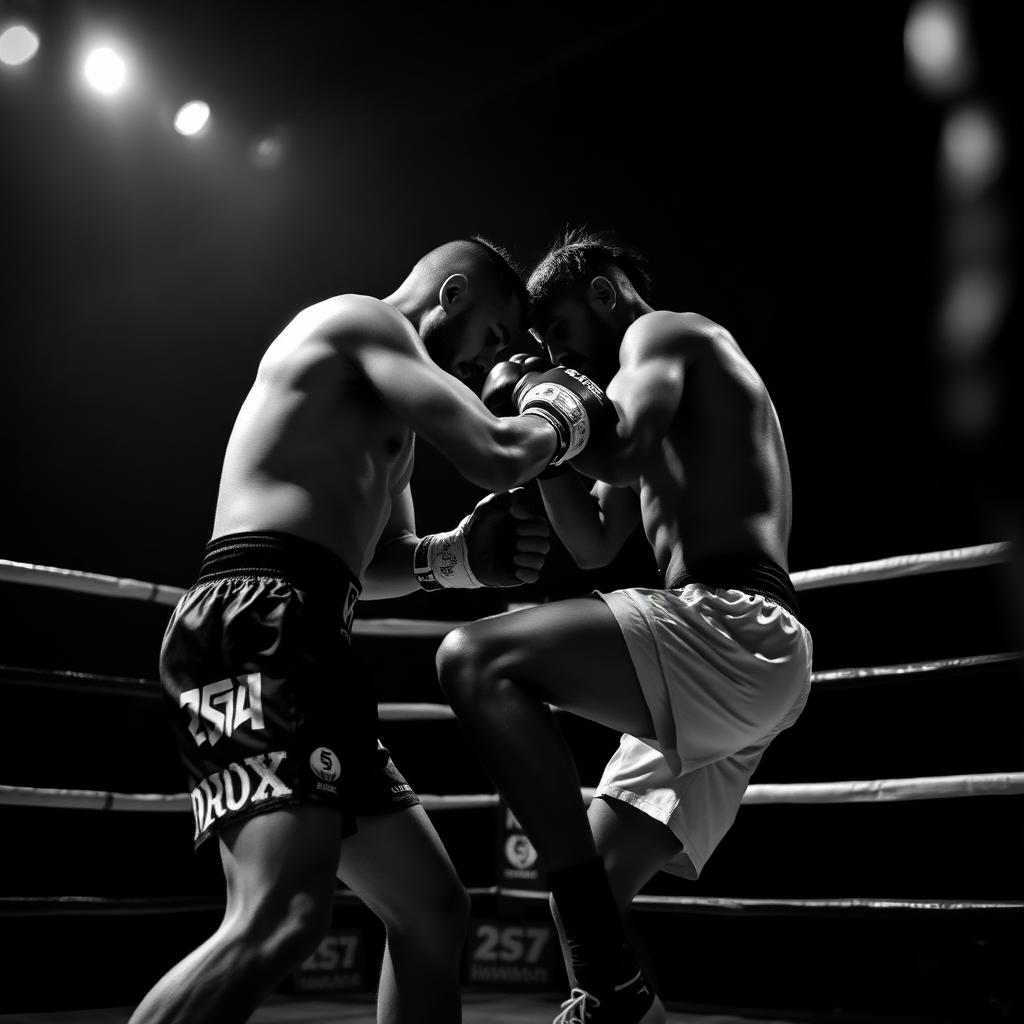 Zwei Muay-Thai-Fighter im Clinch